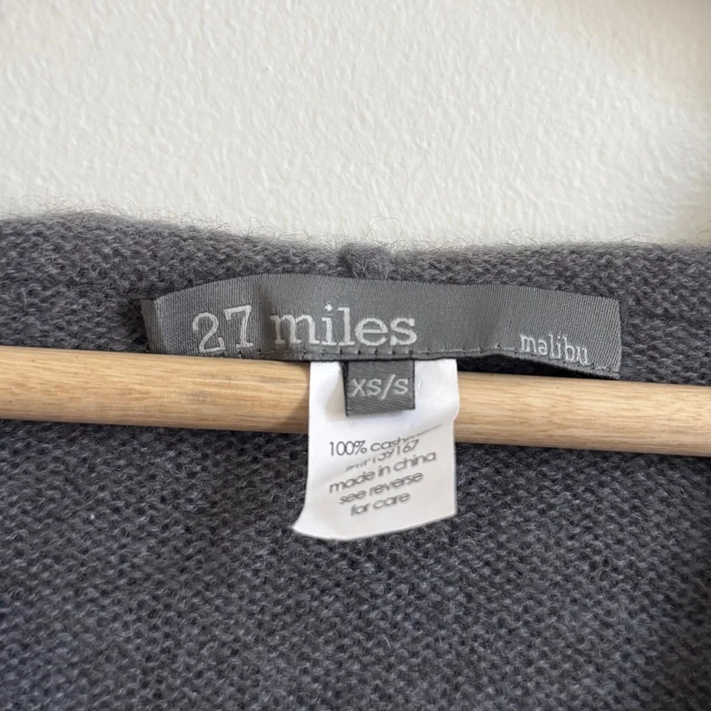 27 Miles Malibu 100% Cashmere Sweater Size Small Oversized Hoodie Gray women’s